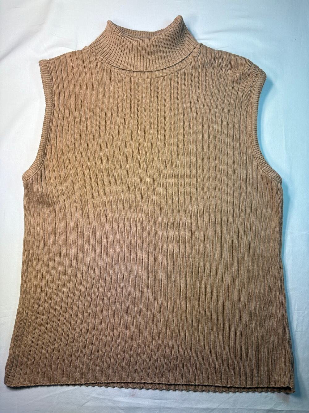 Pierre Cardin Cream Turtlenexk sleeveless Vest size XL 100% cotton